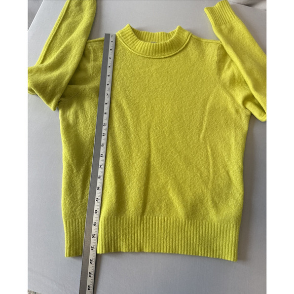 Athleta Transit Women's S Merino Wool Crewneck Sweater Lavish Lime Neon Green - Picture 8 of 10